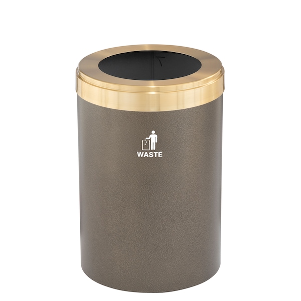 Glaro 41 gal Trash Can, Bronze Vein/Satin Brass - W-2042BV-BE-W2