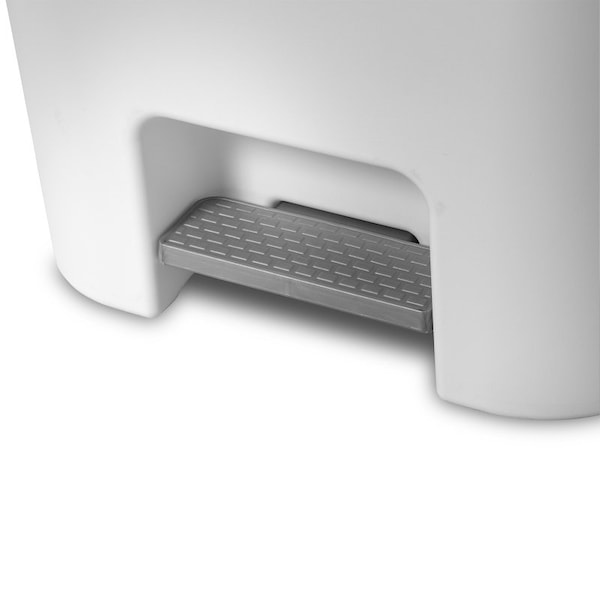 Sterilite COLORmaxx Trash Can with Lid, 11.9 gal Capacity, Plastic, White, Textured, Step-On Lid Closure - 10698004
