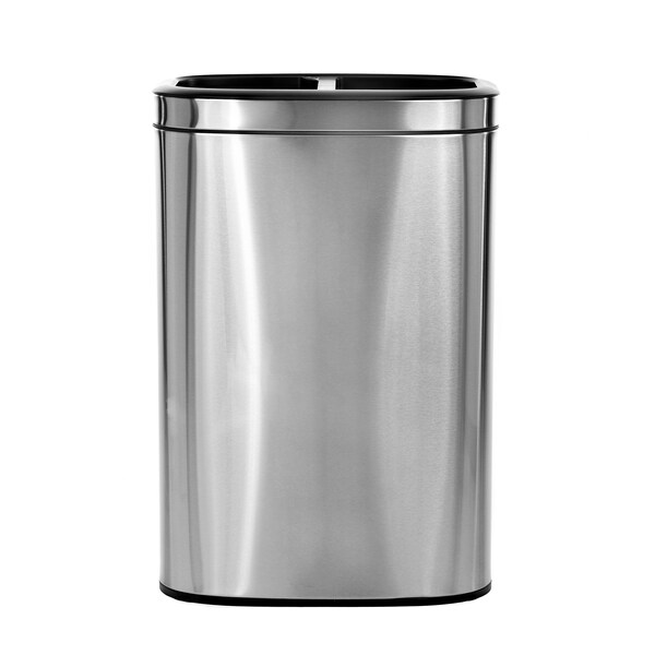 Alpine Industries 10.5 Gal. Stainless Steel Open Top Dual Compartment Trash Can - 470-R-40L