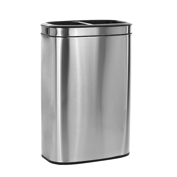 Alpine Industries 10.5 Gal. Stainless Steel Open Top Dual Compartment Trash Can - 470-R-40L
