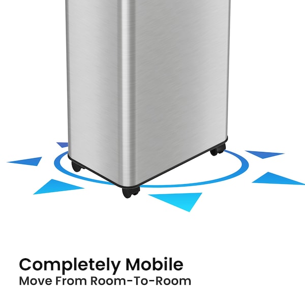 Hls Commercial 13 gal Rectangular Trash Can, Silver, Stainless Steel - HLS13MX