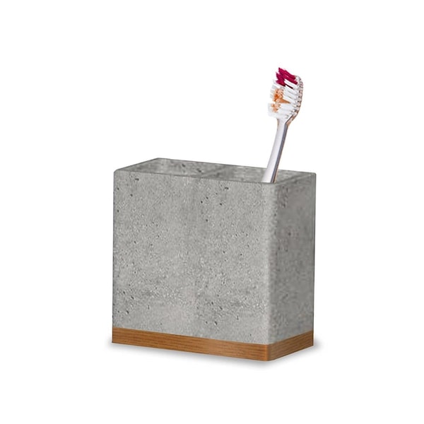 Nusteel Concrete Stone  Wooden Finish Wastebasket - CON8H