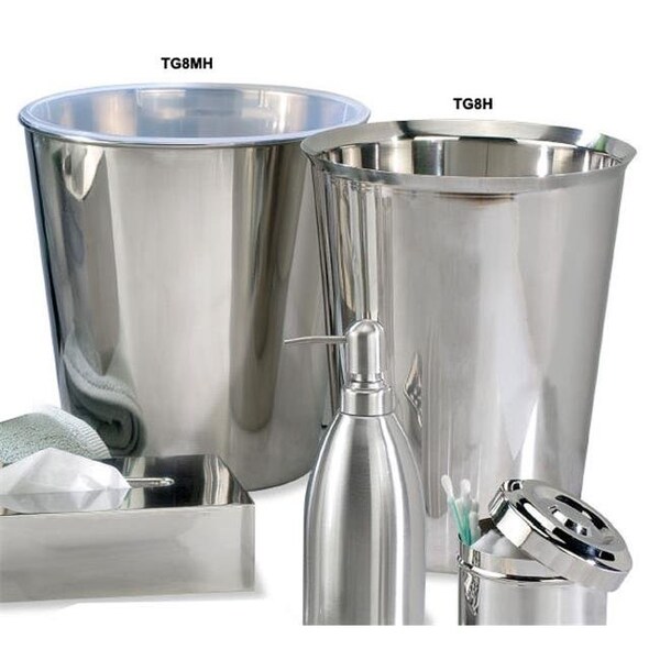Tatara Group Tatara Group  TG8MH Gloss Collection 9 Quart Wastebasket -Fits Plastic Liner - Mirror Finish -pack of 6 - TG8MH