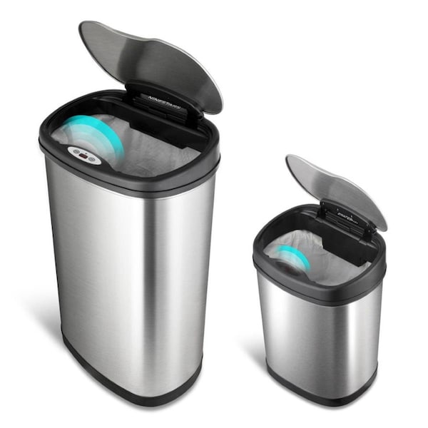 Gizmo Ninestars CB-DZT-50-13-12-13 13.2 Gal & 3.2 Gal Touchless Motion Sensor Trash Can - GI3093303