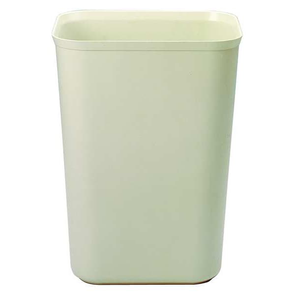 Rubbermaid Commercial 10 gal Rectangular Trash Can, Beige, 11 1/4 in Dia, Open Top, Thermoset Polyester - FG254400BEIG