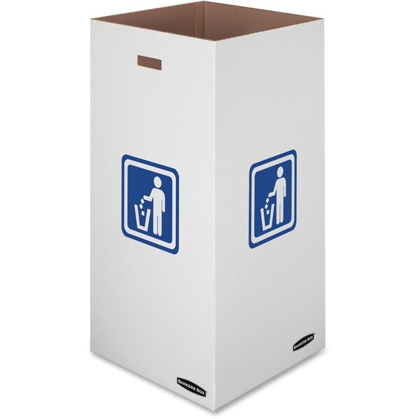 Bankers Box 50 gal Waste & Recycling Bins, White - FEL7320201