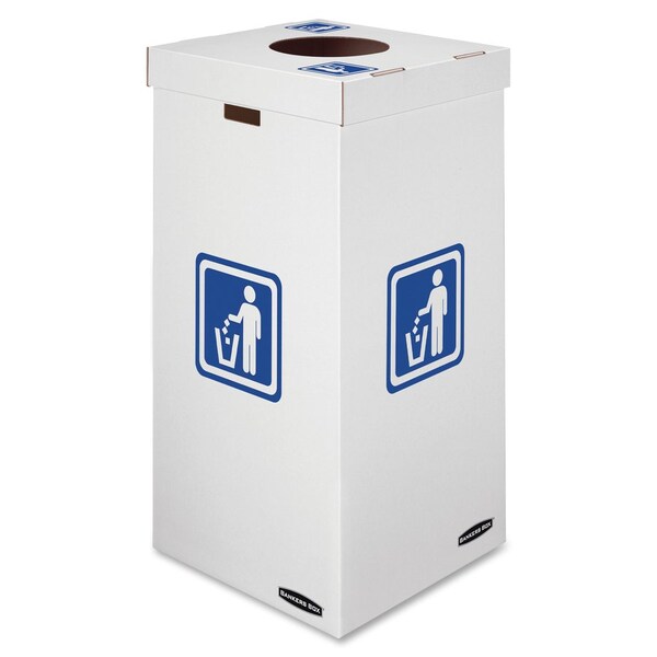 Bankers Box 50 gal Waste & Recycling Bins, White - FEL7320201