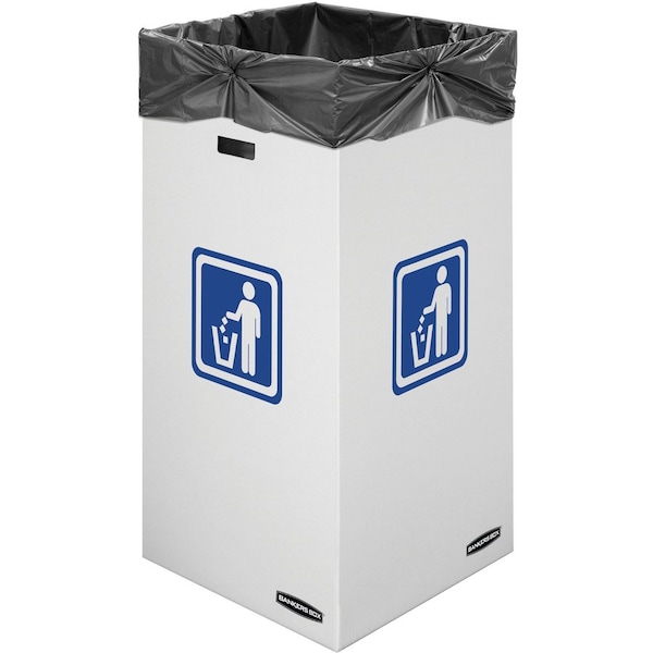 Bankers Box 50 gal Waste & Recycling Bins, White - FEL7320201