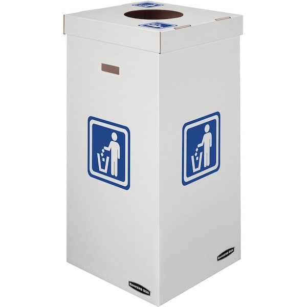 Bankers Box 50 gal Waste & Recycling Bins, White - FEL7320201
