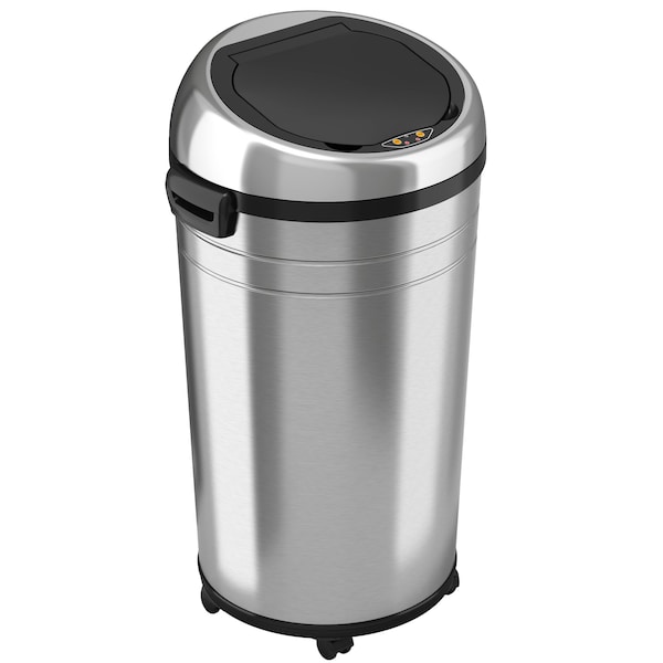 Hls Commercial 23 gal Round Trash Can, Silver, Stainless Steel - HLS23RC