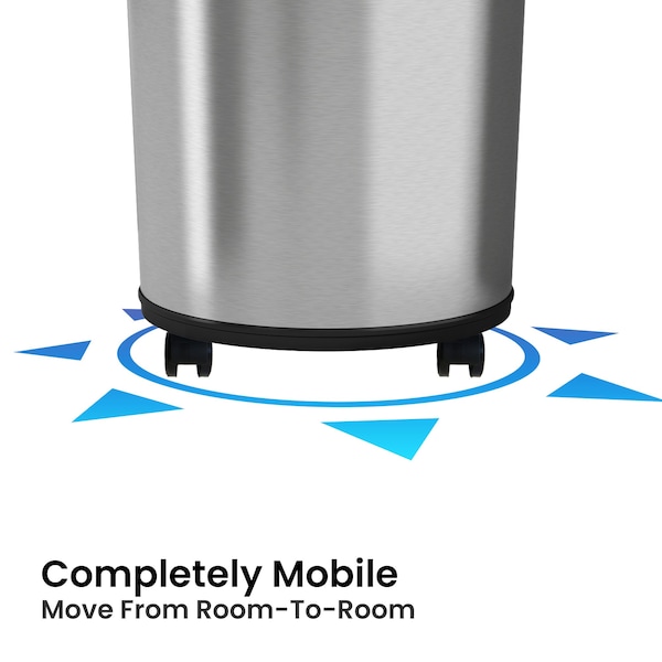Hls Commercial 23 gal Round Trash Can, Silver, Stainless Steel - HLS23RC