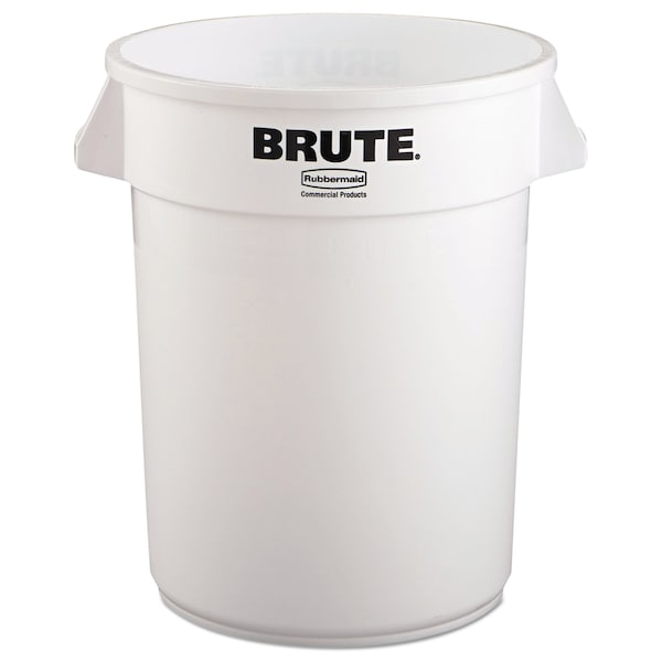 Rubbermaid Commercial 20 gal Round Trash Can, White, Open Top, Plastic - FG262000WHT