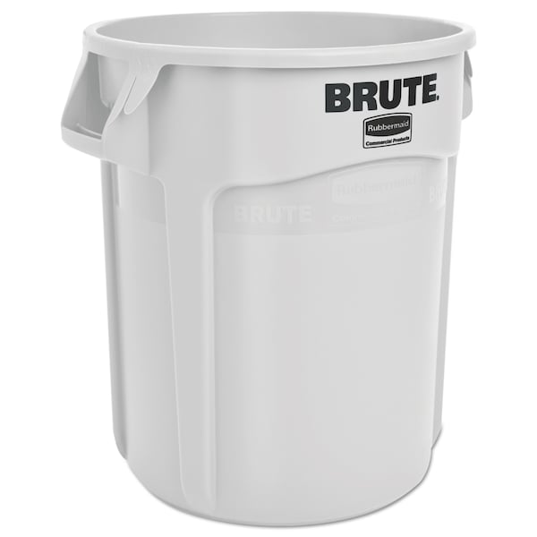 Rubbermaid Commercial 20 gal Round Trash Can, White, Open Top, Plastic - FG262000WHT