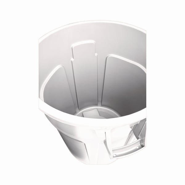Rubbermaid Commercial 20 gal Round Trash Can, White, Open Top, Plastic - FG262000WHT