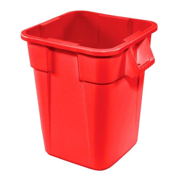 Rubbermaid Commercial Square Utility Trash Can, Red, Plastic - FG352600RED