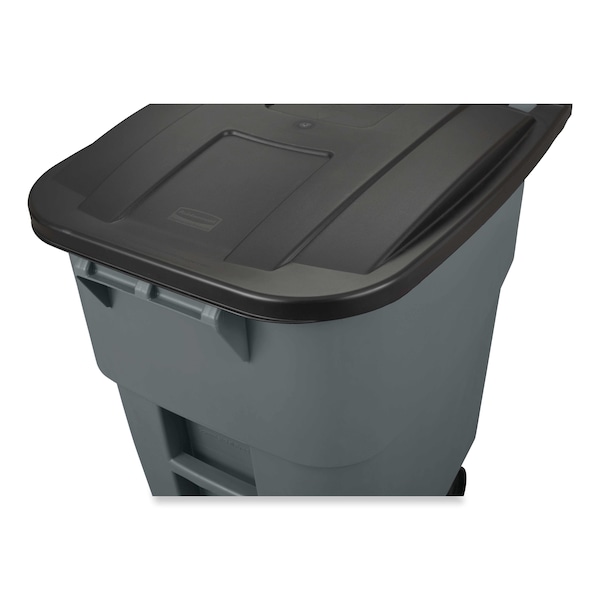Rubbermaid Commercial 50 gal Square Trash Can, Gray, Top Door, Plastic - FG9W2700GRAY