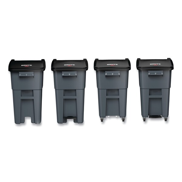 Rubbermaid Commercial 50 gal Square Trash Can, Gray, Top Door, Plastic - FG9W2700GRAY
