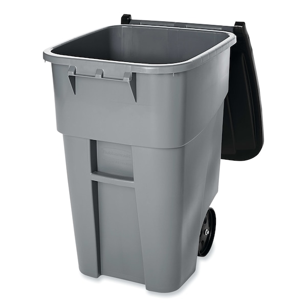 Rubbermaid Commercial 50 gal Square Trash Can, Gray, Top Door, Plastic - FG9W2700GRAY