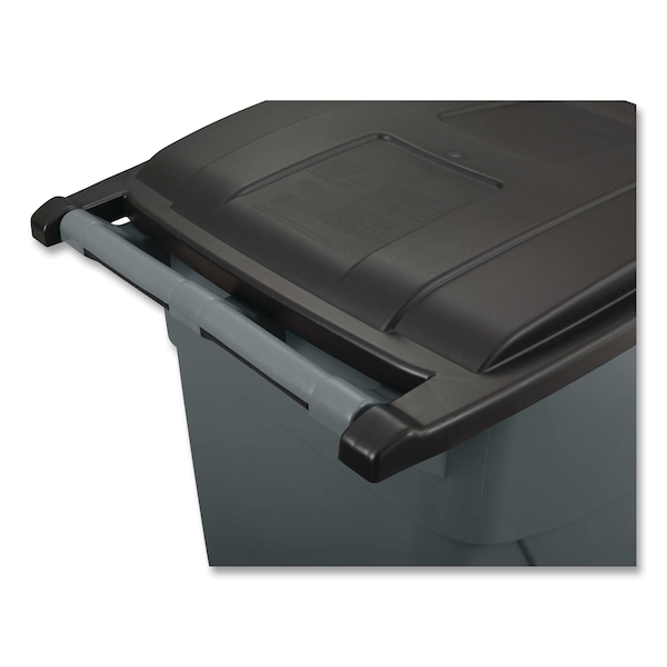 Rubbermaid Commercial 50 gal Square Trash Can, Gray, Top Door, Plastic - FG9W2700GRAY