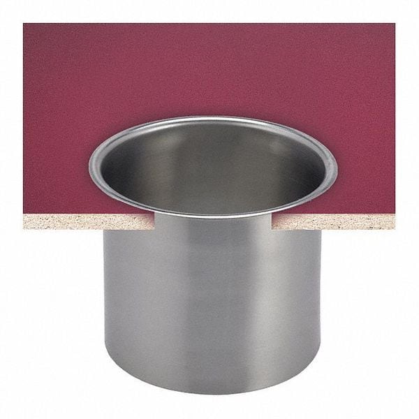 San Jamar Round Trash Can, Silver, Stainless Steel - L360C