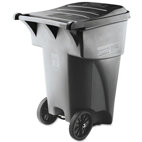 Rubbermaid Commercial 95 gal Rectangular Prism Trash Can, Gray, Open Top, MDPE, HDPE - 9W2200