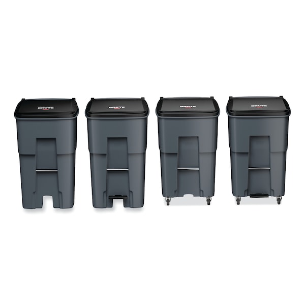 Rubbermaid Commercial 95 gal Rectangular Prism Trash Can, Gray, Open Top, MDPE, HDPE - 9W2200