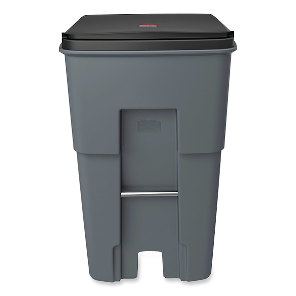 Rubbermaid Commercial 95 gal Rectangular Prism Trash Can, Gray, Open Top, MDPE, HDPE - 9W2200