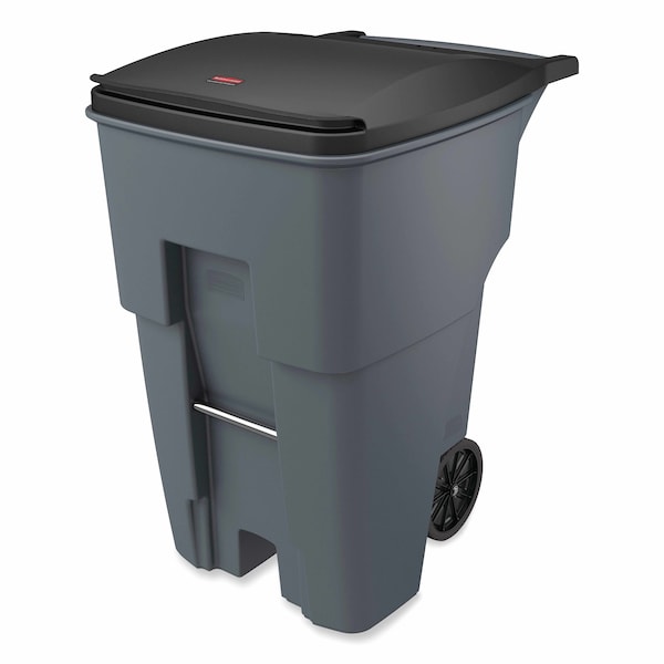 Rubbermaid Commercial 95 gal Rectangular Prism Trash Can, Gray, Open Top, MDPE, HDPE - 9W2200