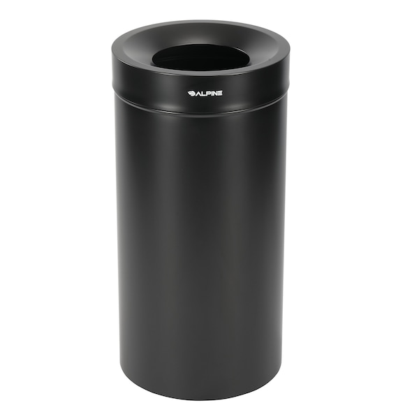 Alpine Industries 54 Gallon 2-Stream Stainless Steel Trash Can Black - ALP475-27-BLK