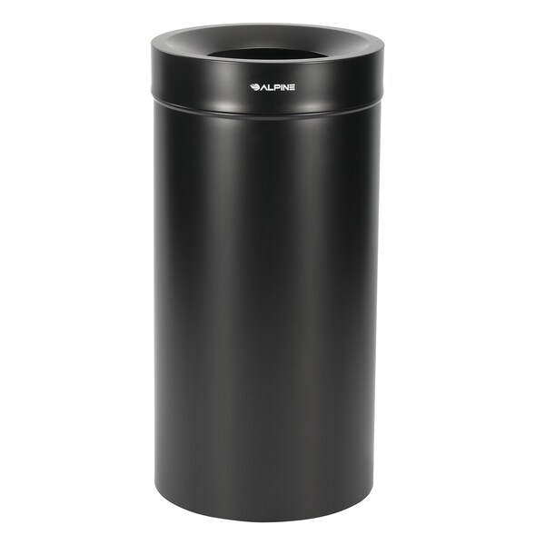 Alpine Industries 54 Gallon 2-Stream Stainless Steel Trash Can Black - ALP475-27-BLK