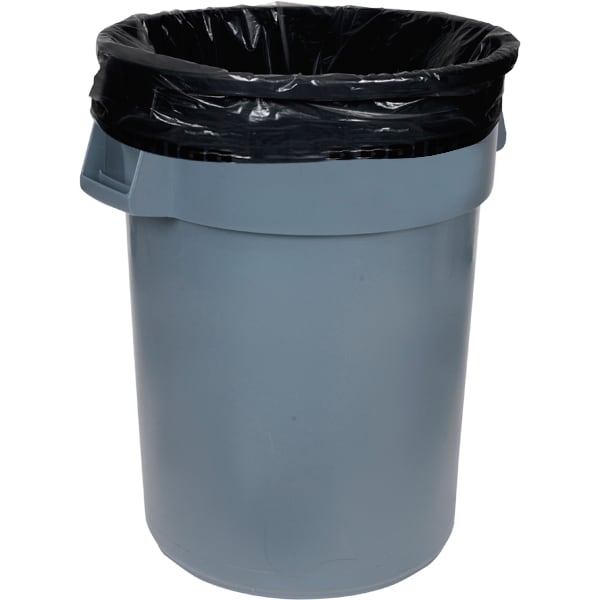 Zoro Recycled Trash Bags: 55 gal Capacity, 41 in x 54 in, 1.5 mil Thick, Black, 100 PK - 396GJ3
