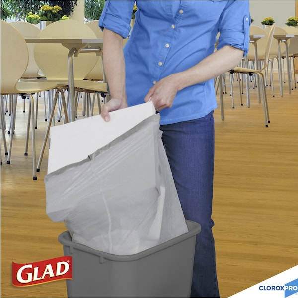 Glad 13 gal Trash Bags, 24 in x 27 1/2 in, Extra Heavy-Duty, 0.78 mil, White - 78526
