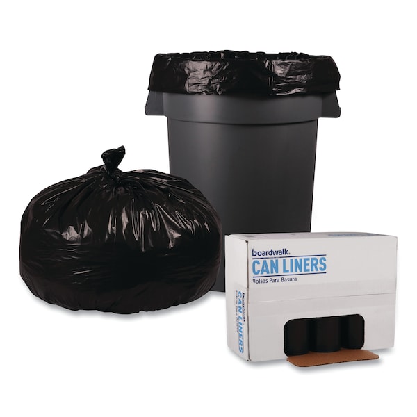 Boardwalk 60 gal Trash Bags, 47 in x 38 in, Extra Heavy-Duty, 1.2 mil, Black - BWK 519