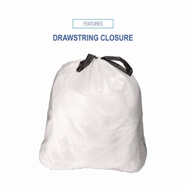 Boardwalk 13 gal Trash Bags, 24.5 in x 27.4 in, Regular-Duty, .8 M, White - BWK1DK100