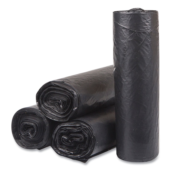 Inteplast Group 33 gal Trash Bags, 33 in x 40 in, Heavy-Duty, 16 microns, Black, 250 PK - S334016K