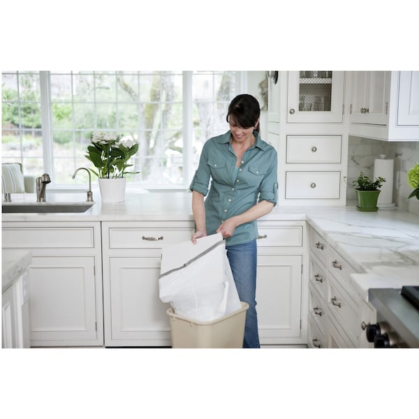 Glad 13 gal Trash Bags, 24 in x 25 in, Extra Heavy-Duty, 0.82 mil, White - 70427