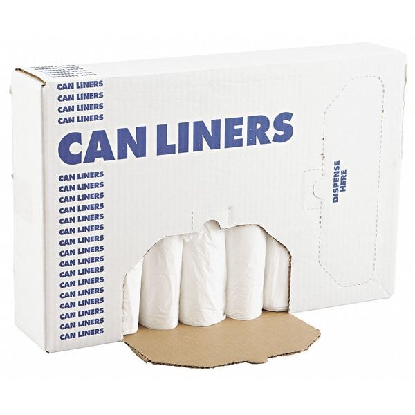 Boardwalk 16 gal Trash Can Liners, 24 in x 32 in, Extra Heavy-Duty, 0.4 mil, White - BWK 2432EXH