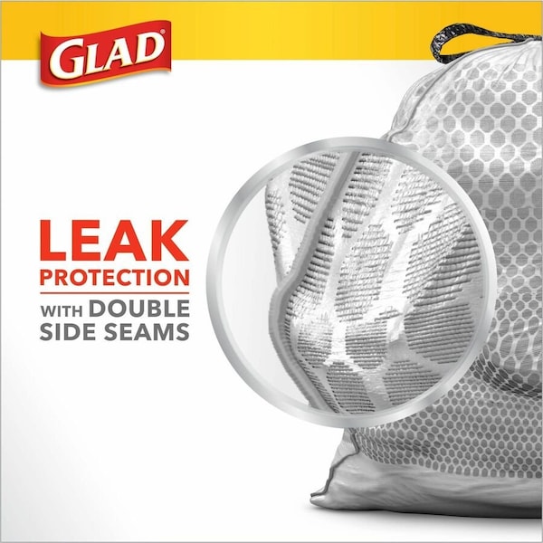 Glad 13 gal Trash Bags, 24 in x 27 in, 0.72 mil, White - 78902