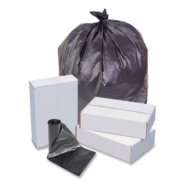 Inteplast Group 30 gal Trash Bags, 30 in x 36 in, Heavy-Duty, 0.58 mil, Black, 250 PK - WSL3036HVK