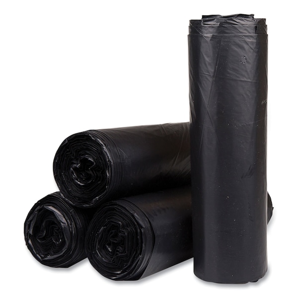 Inteplast Group 45 gal Trash Bags, 40 in x 48 in, Extra Heavy-Duty, 22 microns, Black, 150 PK - S404822K