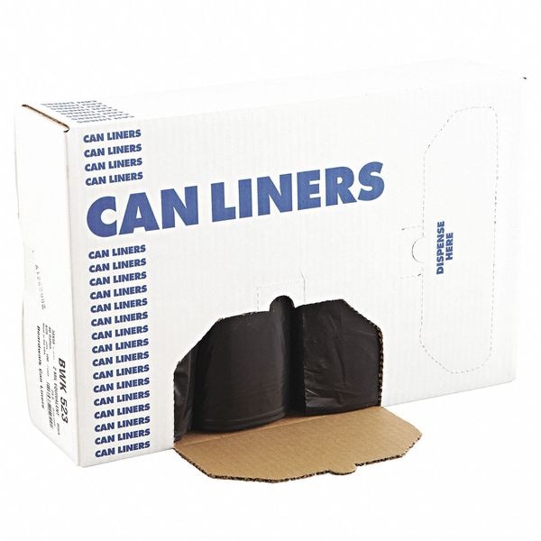 Boardwalk 60 gal Trash Can Liners, 38 in x 58 in, Super Extra Heavy-Duty, 1.6 mil, Black - BWK 523