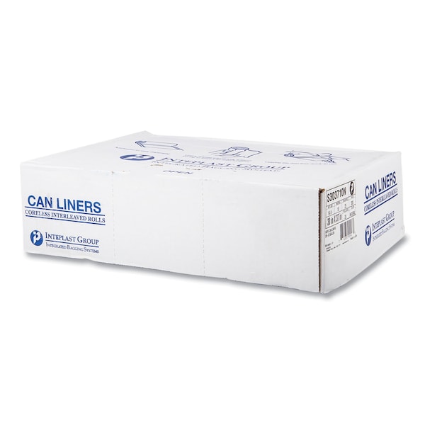 Inteplast Group 30 gal Trash Bags, 30 in x 37 in, Medium-Duty, 10 microns, Clear, 500 PK - S303710N