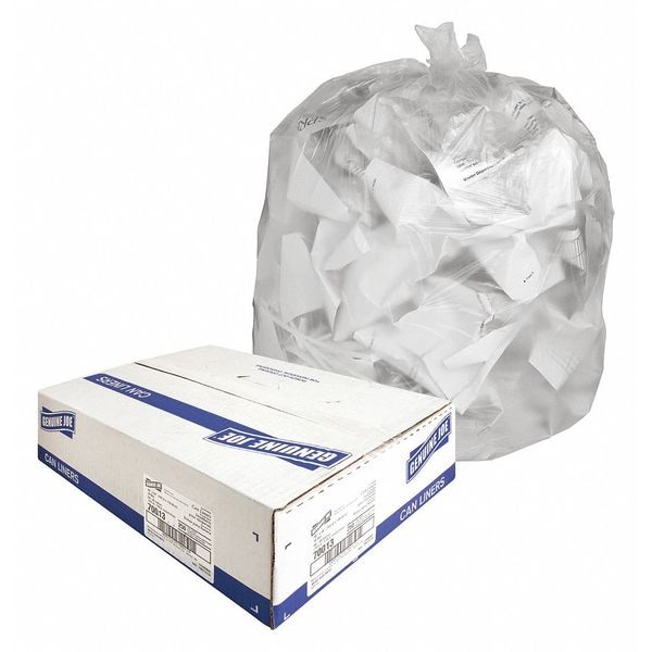 Genuine Joe 45 gal Trash Bags, L, 0.39 mm, Translucent - GJO70013