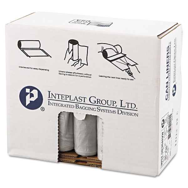Inteplast Group 30 gal Trash Bags, 30 in x 36 in, Heavy-Duty, 0.58 mil, Clear, 250 PK - WSL3036HVN