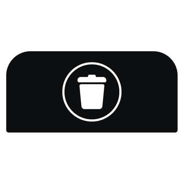 Rubbermaid Commercial Recycle Label, 8-1/2"H x 1-25/32"W, Blk - 1961572