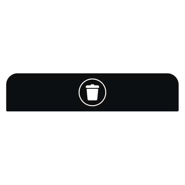 Rubbermaid Commercial Recycle Label, 8-1/2"H x 1-25/32"W, Blk - 1961575