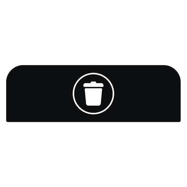 Rubbermaid Commercial Recycle Label, 8-1/2"H x 1-25/32"W, Blk - 1961573