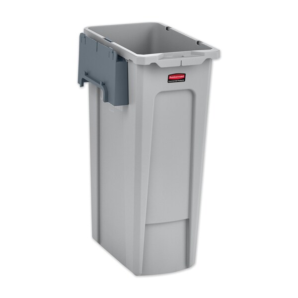 Rubbermaid Commercial Slim Jim Recycling Station Kit, 23 gal, Gray - 2007913