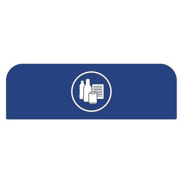 Rubbermaid Commercial Recycle Label, 8-1/2"H x 1-25/32"W, Blue - 1961590