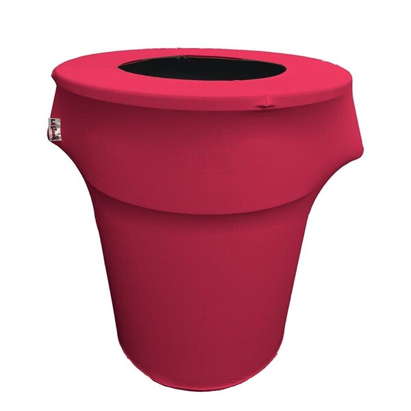 Keen SpandexCover55G-FuchsiaX49 Stretch Spandex Trash Can Cover 55 gal Round, Fuchsia - KE376036